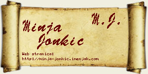 Minja Jonkić vizit kartica